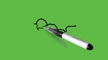 Dünya üzerinde mavi, gri, beyaz ve kırmızı renkli yıldızların olduğu, soyut yeşil arkaplanda siyah çizgili yüzler.