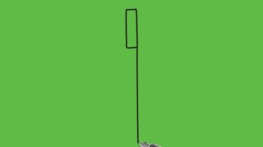 Soyut yeşil arka planda siyah çizgili kahverengi renkli küçük roket havai fişekleri çiz