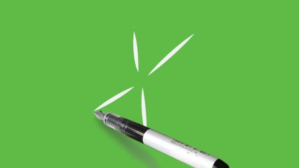 Desenho Raios Cor Branca Círculo Sobre Fundo Verde Abstrato — Vídeo de Stock
