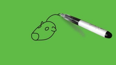 Gri ve koyu gri renkte yabani koyunlar çiz. Soyut yeşil arka planda siyah çizgiler olsun. 