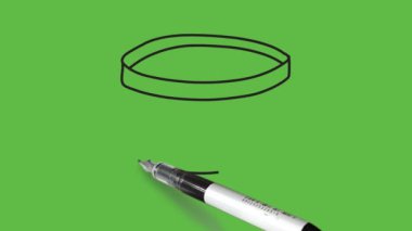 Soyut yeşil arkaplanda siyah çizgili striptiz tasarımında davul çiz