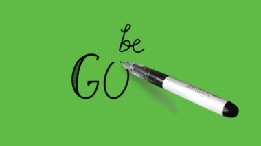 Yazmak siyah kalemle iyi olur. Soyut yeşil arka planda siyah çizgili.