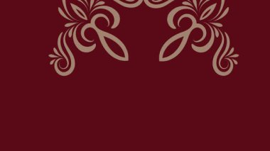 Kare şeklinde altın çerçeveyle çevrili beş beyaz çiçek kümesini kestane rengi ekran arka planında çiz