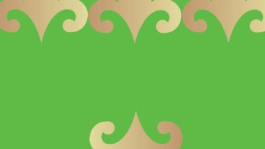 Yeşil ekran arka planında dikdörtgen şeklinde altın çerçeveyle çevrili birkaç beyaz çiçek dekoru çiz
