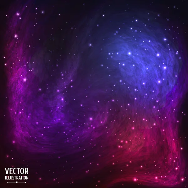 Fondo colorido de la galaxia espacial con luz — Vector de stock