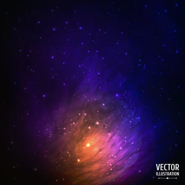 Colorful Space Galaxy Background with Light — Stock Vector