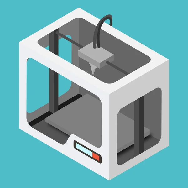 Isometrischer 3D-Drucker — Stockvektor