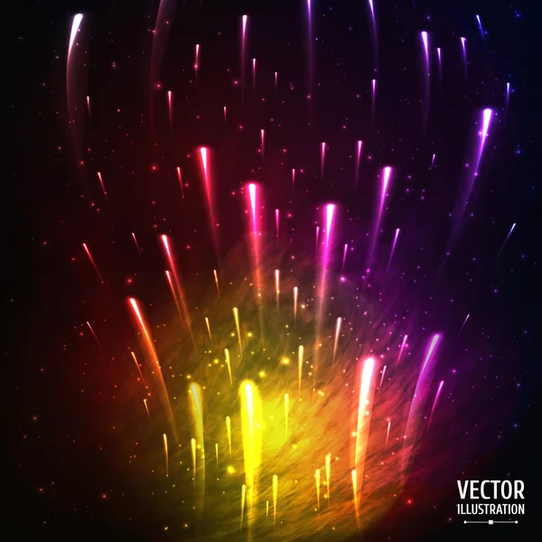 Fondo colorido de la galaxia espacial con luz — Vector de stock