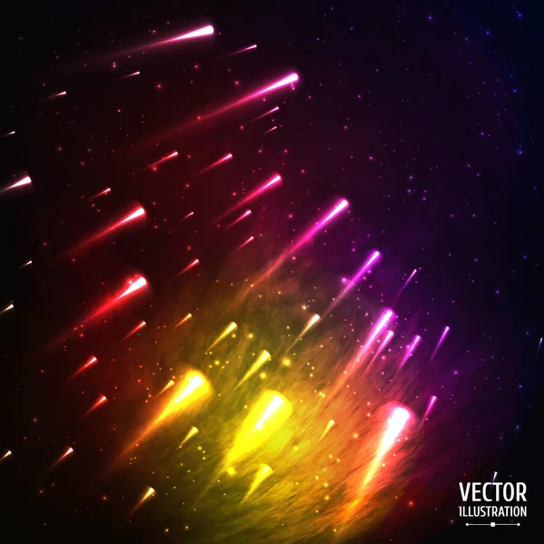 Kleurrijke ruimte Galaxy achtergrond met licht — Stockvector