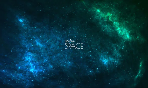 Space Galaxy Sfondo con nebulosa, polvere di stelle e stelle brillanti luminose. Illustrazione vettoriale per il tuo design, opere d'arte . — Vettoriale Stock