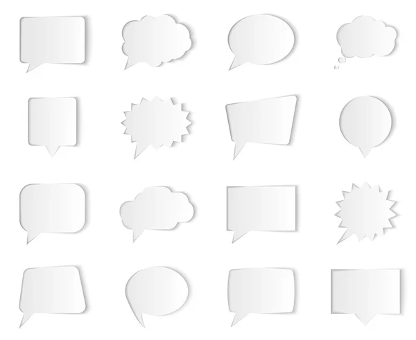 Vector speech bubbles isolated on white background. Illustration for presentations, brochures, artworks, websites, sale or discount offers. Stok Vektör