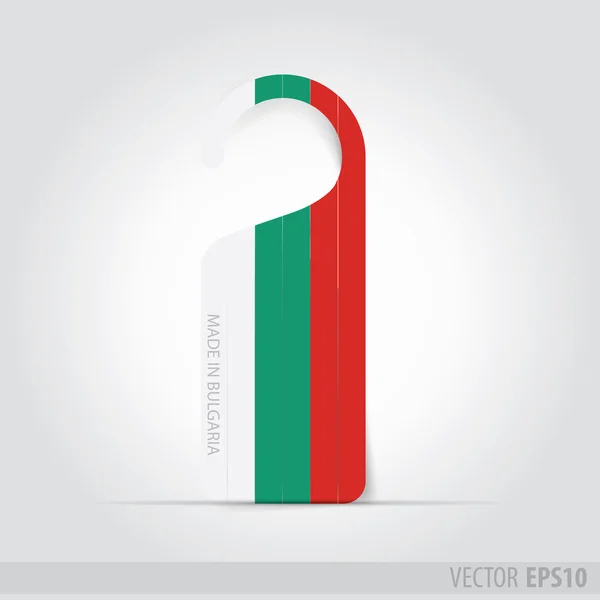 Hecho en Bulgaria etiqueta para puerta — Vector de stock