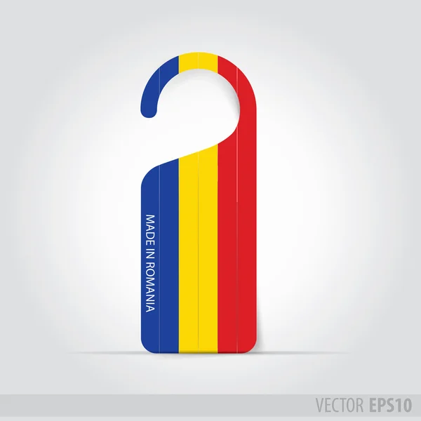 Hecho en Rumania etiqueta para puerta — Vector de stock