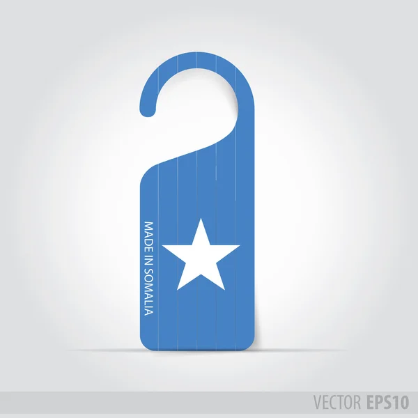 Hecho en Somalia etiqueta para puerta — Vector de stock