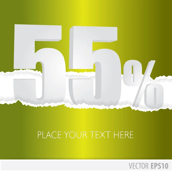 绿色背景，55%的折扣 — 图库矢量图片