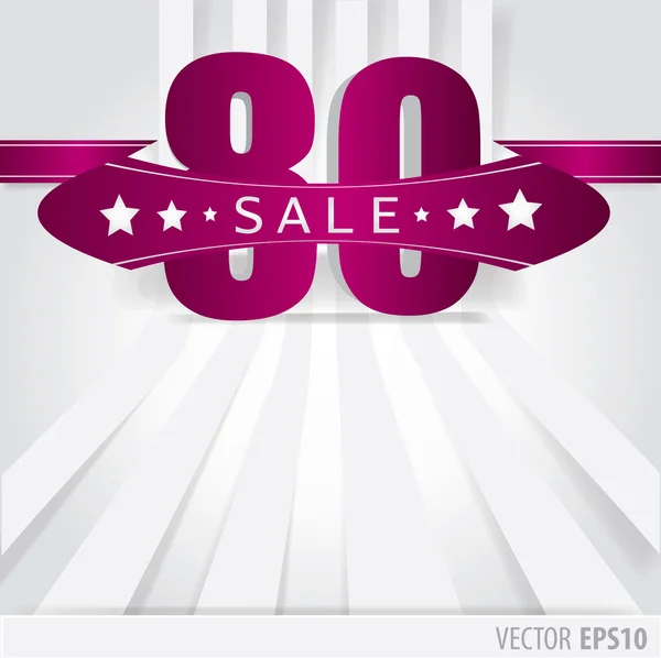 Background and with a discount of purple  80 percent. — Stock Vector