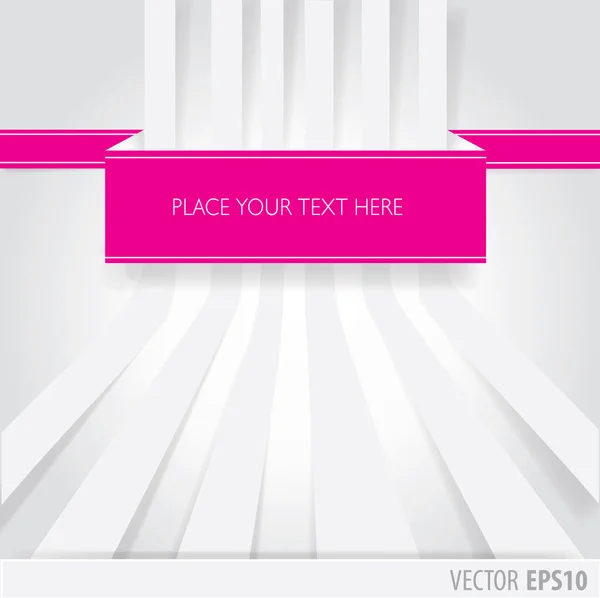 The pink ribbon with text and white stripes as background — Stock Vector