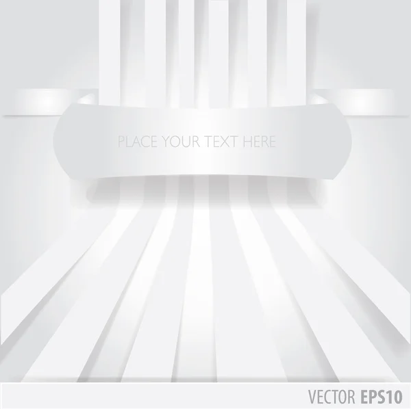 The White ribbon with text and white stripes as background — Stock Vector