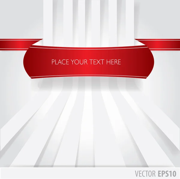 The Red ribbon with text and white stripes as background — Stock Vector