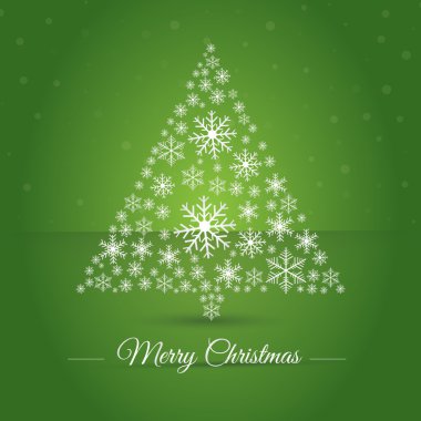 Christmas tree made osnowflakes. Eps 10. Vector illustration. Me