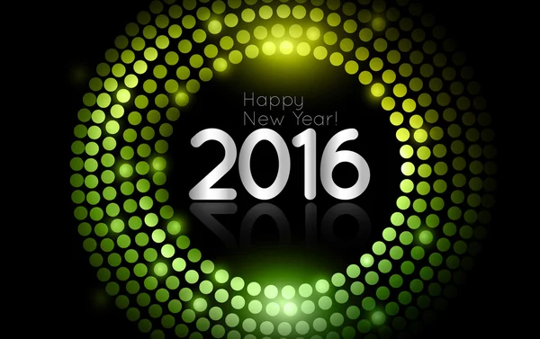 Vector - Happy New Year 2016 - gold disco lights frame Stockvector