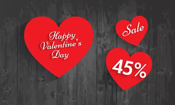 Valentine`s day sale, 45 percent discount. Vector EPS 10.