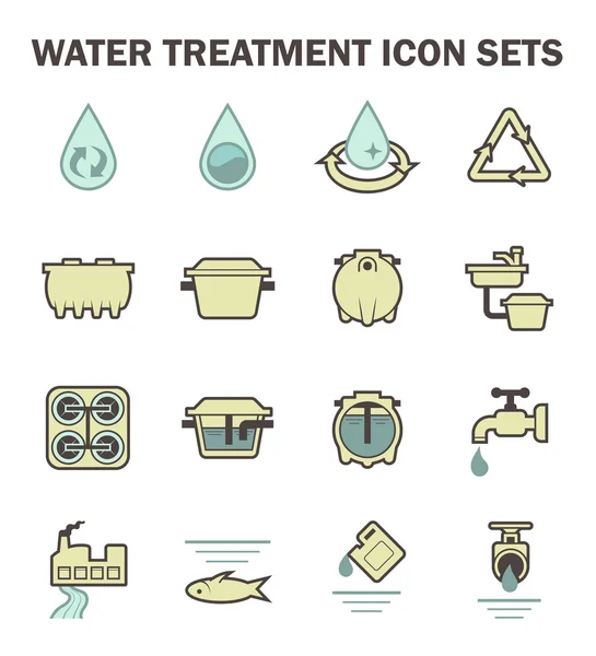 Juegos de iconos de agua — Vector de stock