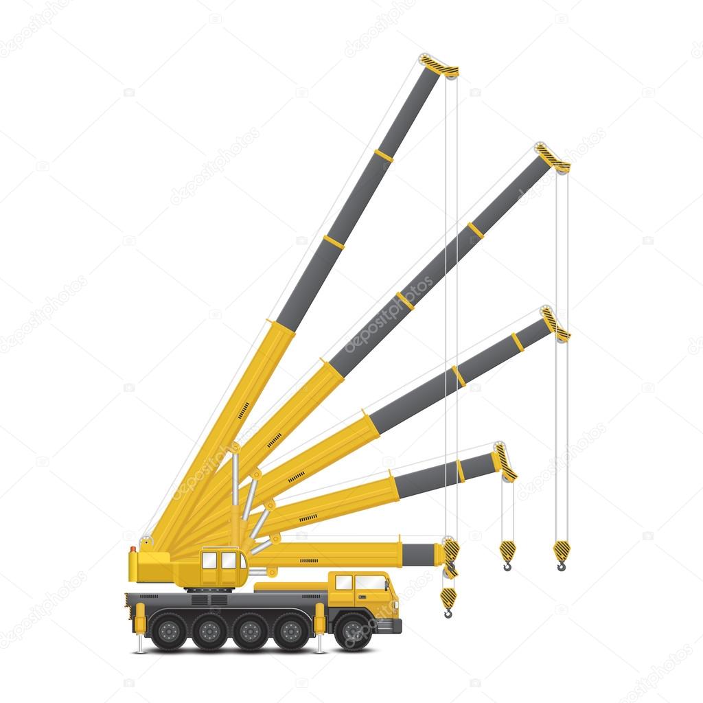 Mobile crane vector