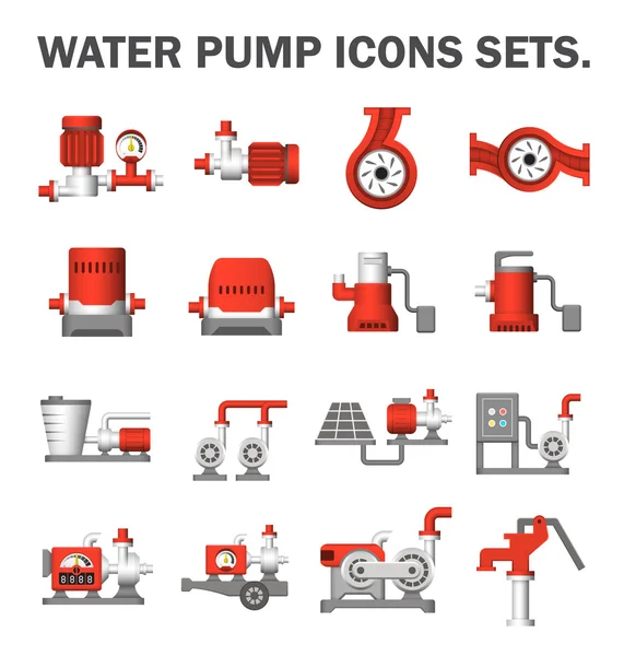 Ensemble pompe à eau — Image vectorielle