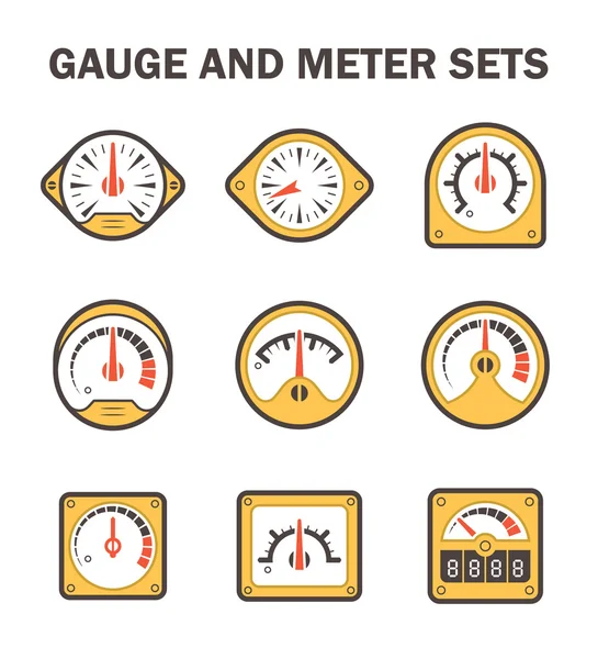 Gauge meter sets — Stock Vector