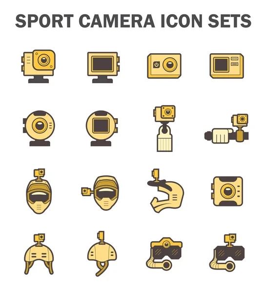 Sport kamera ikoner — Stock vektor