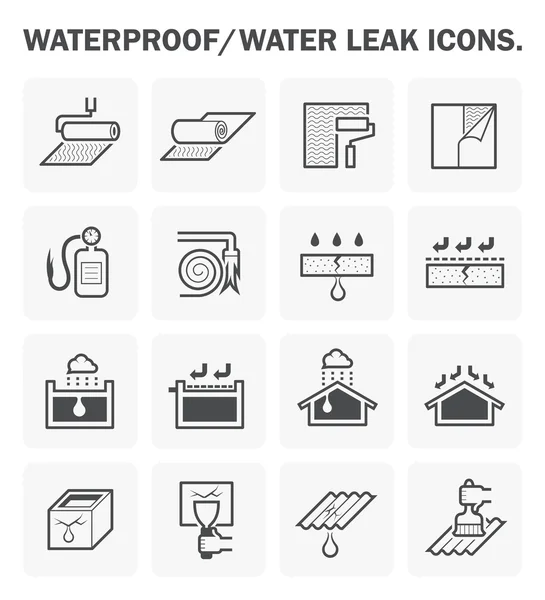 Waterproofing icon sets — Stock Vector