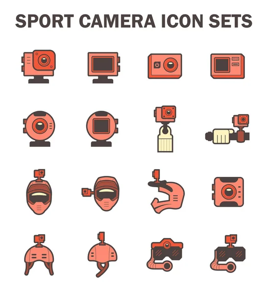 Ikon kamera olahraga - Stok Vektor