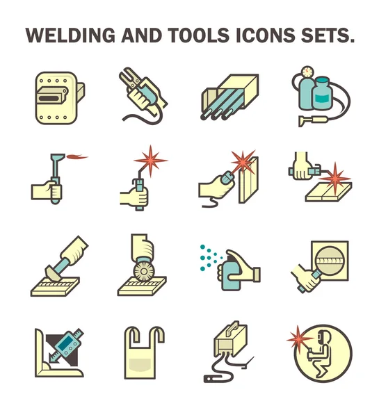 Iconos vectoriales de soldadura — Vector de stock