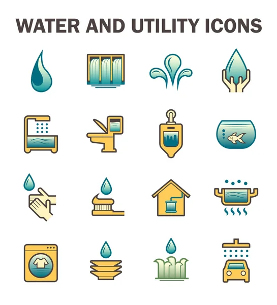 Water gebruik pictogram — Stockvector