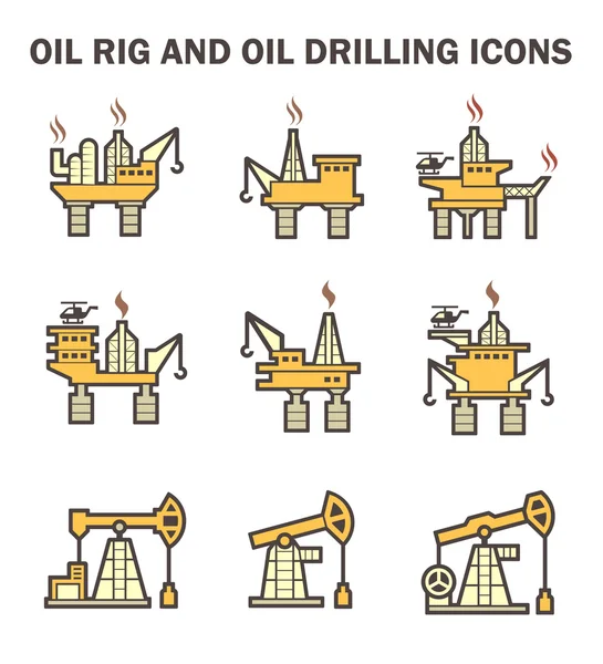 Oleju rig ikona — Wektor stockowy