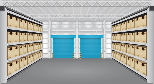 Warehouse interior vector — Stock Vector