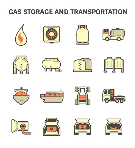 Ícone de transporte de gás — Vetor de Stock