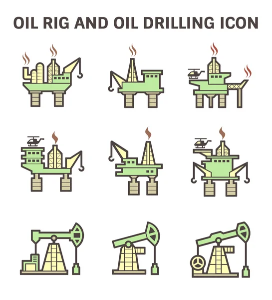 Icono de plataforma petrolífera — Vector de stock