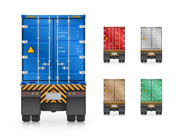 Aanhangwagen en lading container — Stockvector