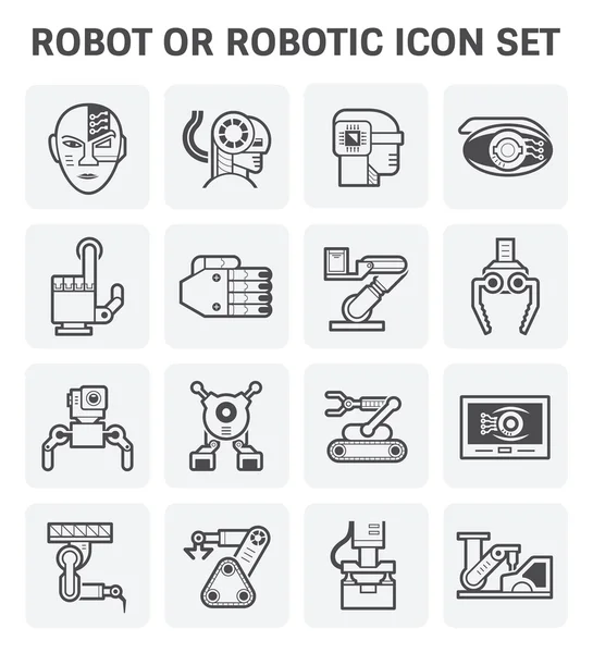 Juego de iconos de robot — Vector de stock