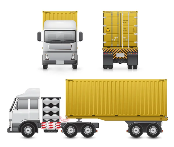 Oplegger vrachtwagen vector — Stockvector