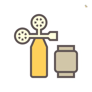 Oksi yakıtı kaynak aracı simgesi. Ayrıca oksiasetilen kaynaklama aracı ya da gaz kaynaklama aracı olarak da bilinir. Yakıt ve oksijen tankından oluşuyor. Oksi yakıtlı kaynak ve kesim işleri için. 64x64 piksel mükemmel çizgi simgesi.