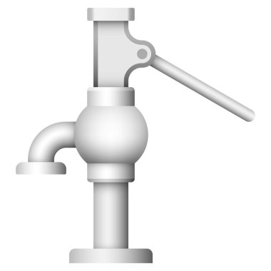 Su pompası ikonu. Ayrıca el pompası, el pompası ya da sürahi pompası da denir. Su kuyusuna ya da sığ yeraltı suyu kaynağına yerleştirilmiş. 64x64 piksel mükemmel vektör simgesi.