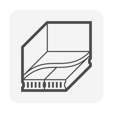 Çekirdek boşluğu ve üst kat vektör simgesi. Alt yapı, döküm ve inşaat için çelik, kompozit malzeme ile güçlendirilmiş beton yapı elementi, üyesi veya bir parçasıdır..