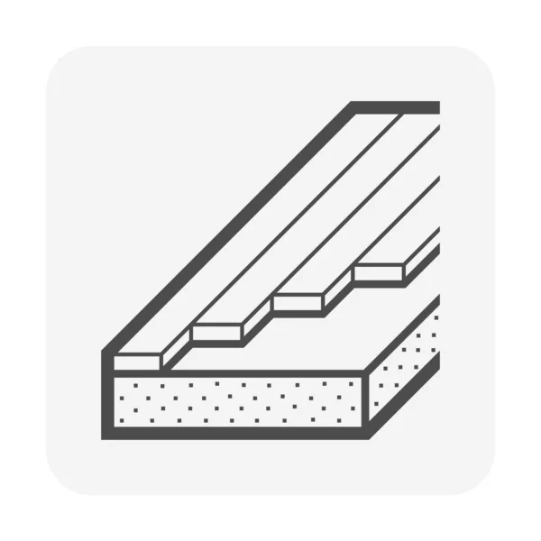 Holzbodenmaterial Vektor Icon Design Schräger Ansicht Dieses Veredelungs Oder Dekorationsmaterial — Stockvektor