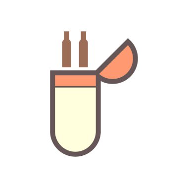 Kaynak elektrot ikonu. Buna sopa da denir. Metal telden oluşmuş ve elektrot ile kaplanmış. Metali metalle elektrikle kaynaştırmak için kaynak işlemi sırasında kullanılır. Fabrika, inşaat, boru hattı kaynaklama vs..