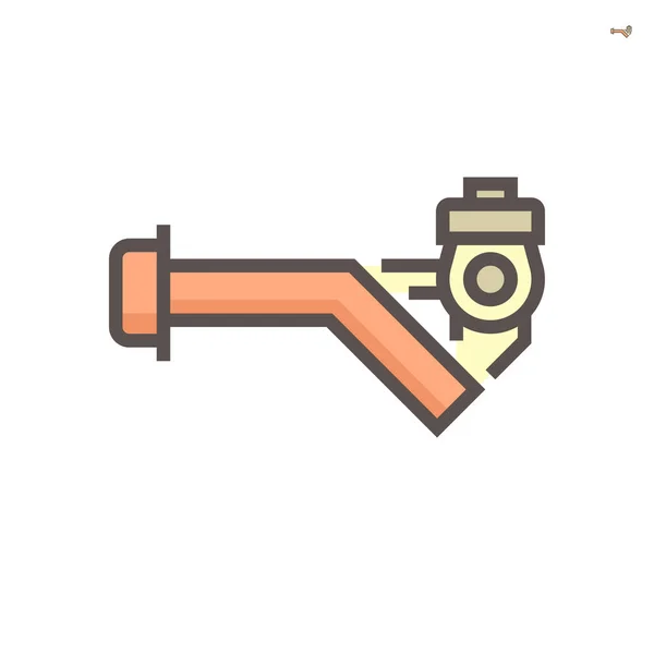 螺杆泵图标 也叫灌溉水泵 设备是农业机械 由柴油或汽油发动机驱动 使用螺杆螺旋桨来移动液体和液体 64X64像素图标 — 图库矢量图片