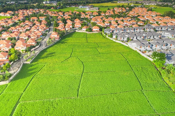 Grond Perceel Zicht Vanuit Lucht Omvat Landschap Vastgoed Groen Veld — Stockfoto