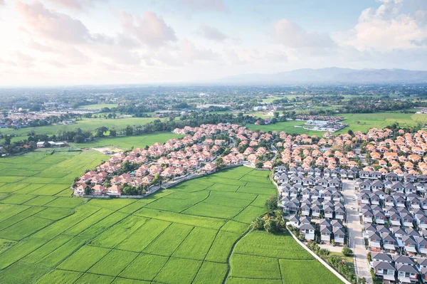 Grond Perceel Zicht Vanuit Lucht Omvat Landschap Vastgoed Groen Veld — Stockfoto